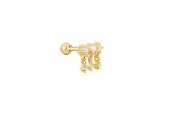  Ear Edit - Oorstekers - Zilver / 14kt GP - Opaal